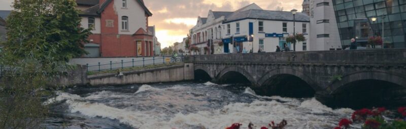 Street and river view in Sligo Town for the guided walking tour event.